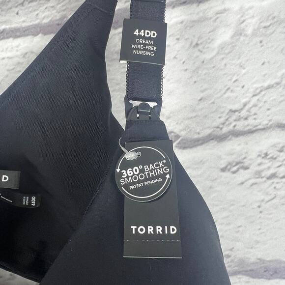 NWT TORRID Women's 44DD Black Dream Wire-Free Nursing 360° Back Smoothing Bra - Picture 6 of 10